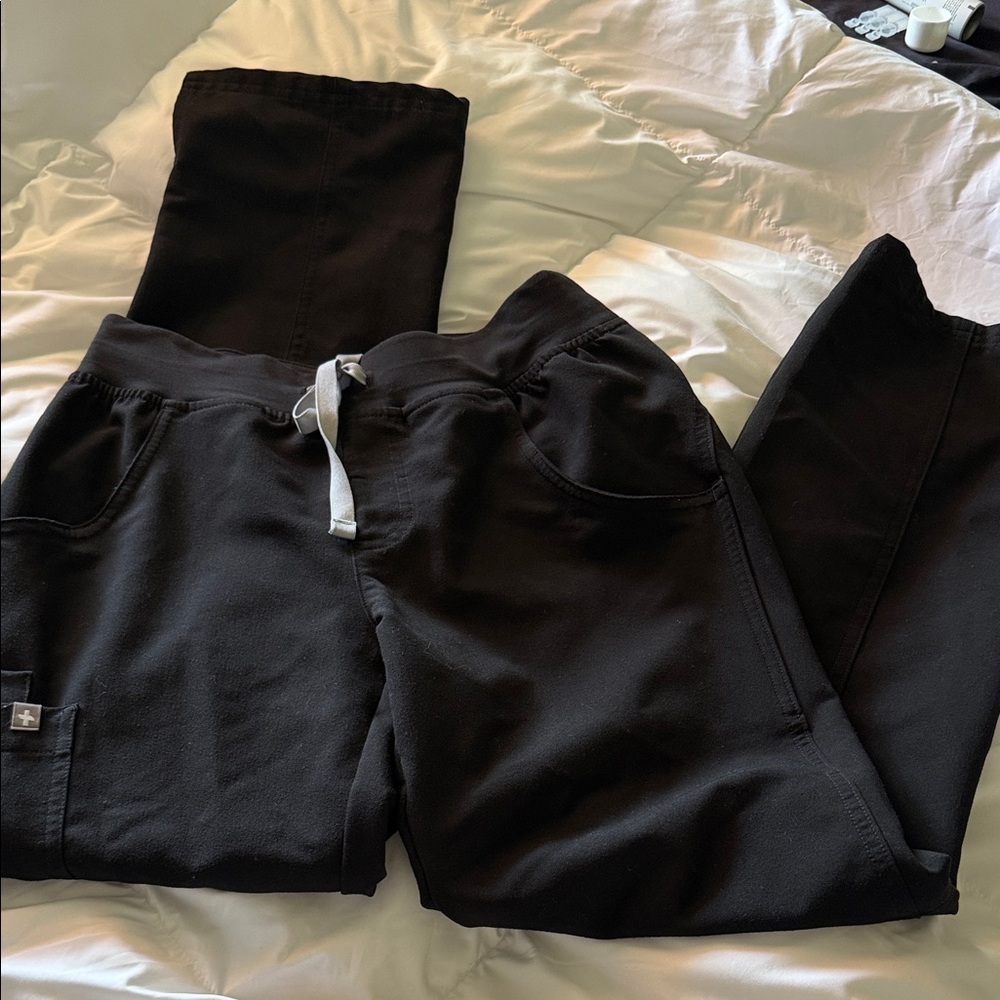 Black Drawstring Figs Scrubs